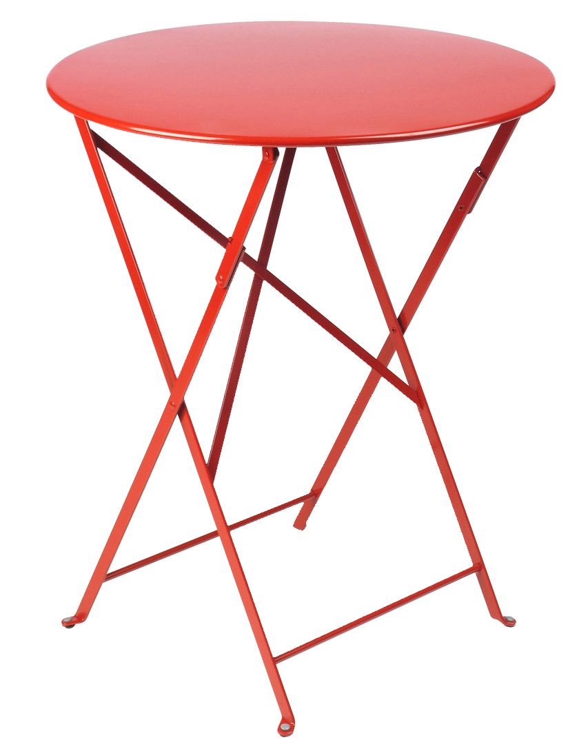 Bistro Outdoor Round Folding table Fermob Poppy red